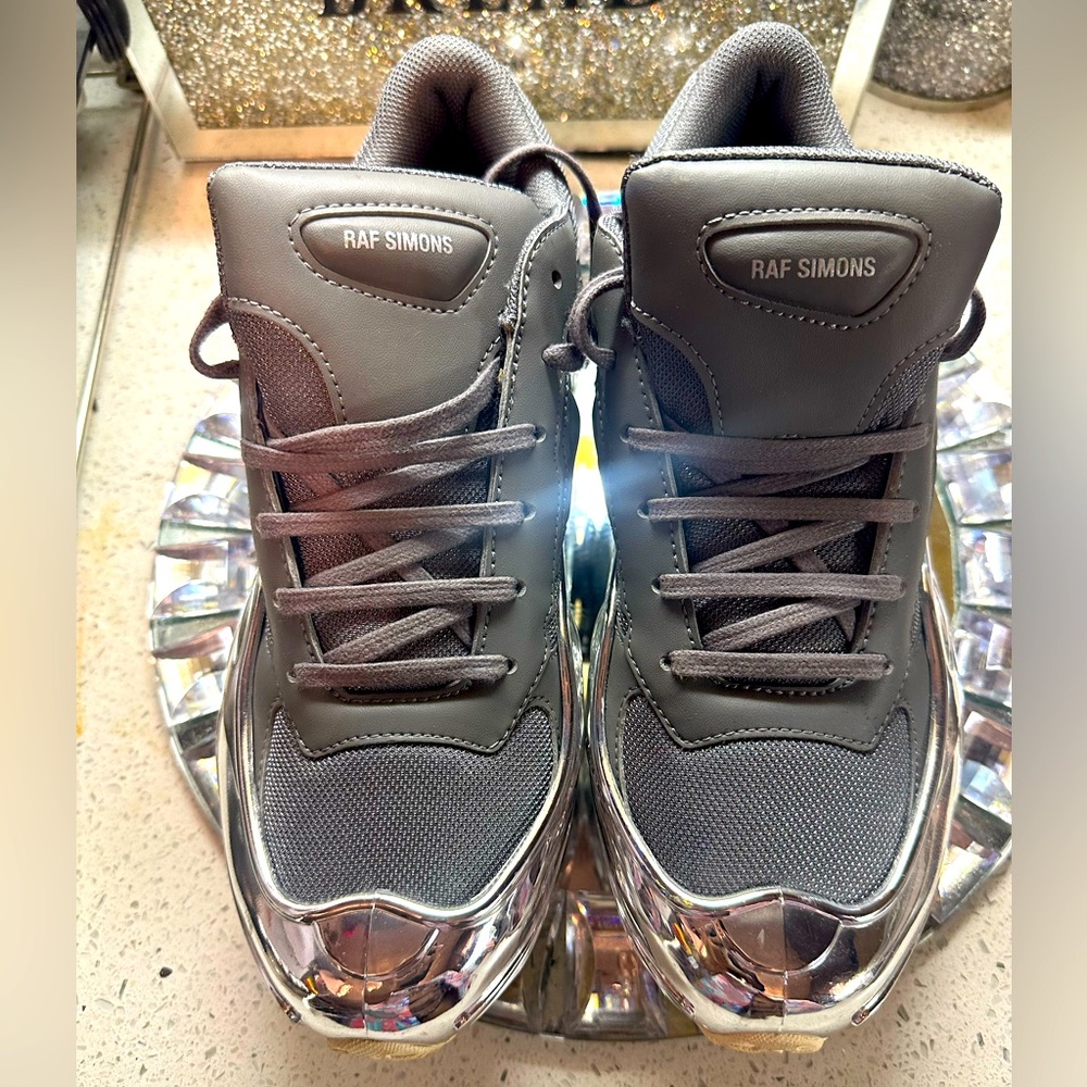 Adidas Raf Simons Ozweego Sneakers in Ash/Silver Metallic SZ US 8 SZ UK 7 1/2